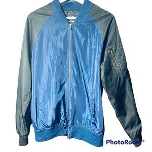 Narrows Men's Blue Black Color Block Full Zip Front Track Jacket Size Medium
